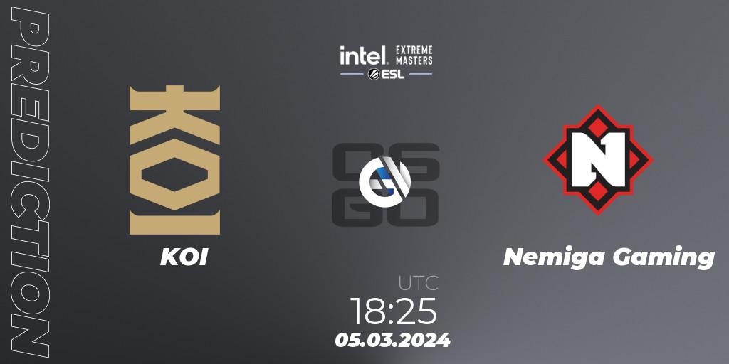 KOI - Nemiga Gaming: Maç tahminleri. 05.03.24, CS2 (CS:GO), Intel Extreme Masters Dallas 2024: European Open Qualifier #2