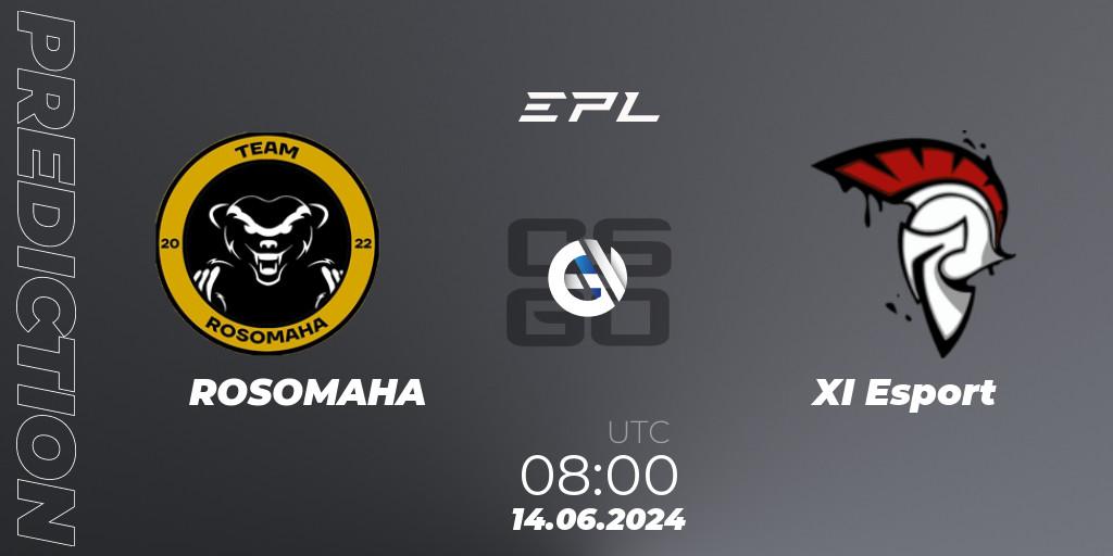 ROSOMAHA - XI Esport: Maç tahminleri. 14.06.2024 at 08:00, Counter-Strike (CS2), European Pro League Season 18: Division 2