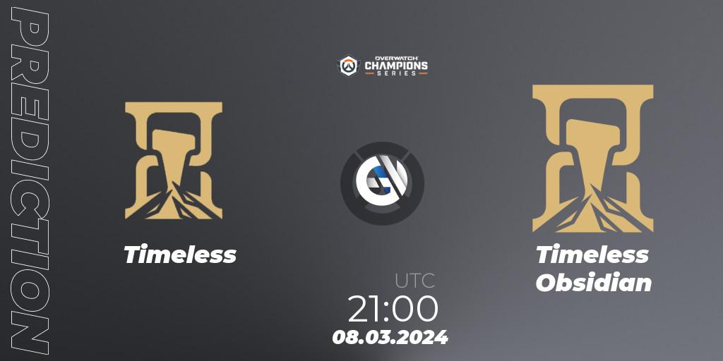 Timeless - Timeless Obsidian: Maç tahminleri. 08.03.2024 at 21:00, Overwatch, Overwatch Champions Series 2024 - North America Stage 1 Group Stage
