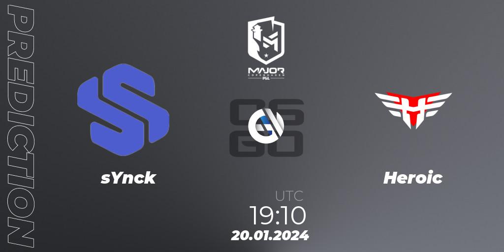sYnck - Heroic: Maç tahminleri. 20.01.2024 at 19:10, Counter-Strike (CS2), PGL CS2 Major Copenhagen 2024: European Qualifier B