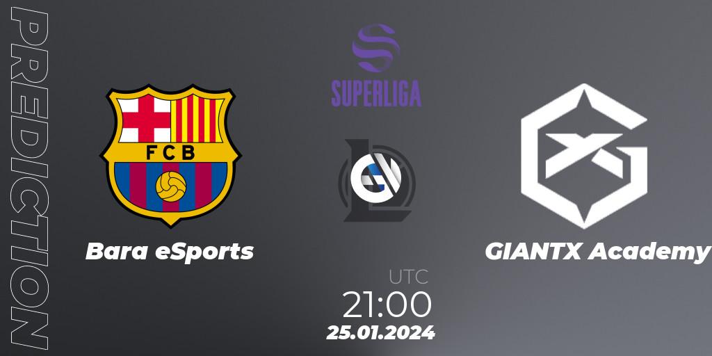 Barça eSports - GIANTX Academy: Maç tahminleri. 25.01.2024 at 21:00, LoL, Superliga Spring 2024 - Group Stage