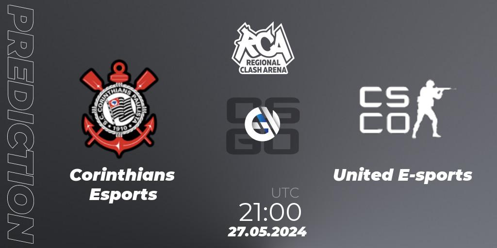 Corinthians Esports - United E-sports: Maç tahminleri. 27.05.2024 at 21:00, Counter-Strike (CS2), Regional Clash Arena South America: Closed Qualifier
