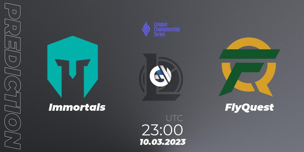 Immortals - FlyQuest: Maç tahminleri. 10.03.2023 at 23:00, LoL, LCS Spring 2023 - Group Stage
