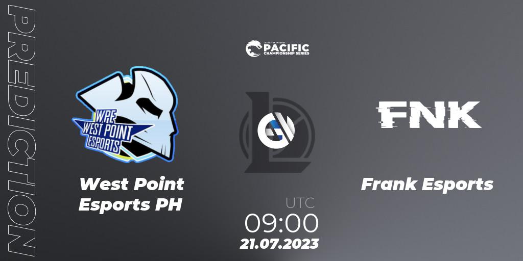 West Point Esports PH - Frank Esports: Maç tahminleri. 21.07.2023 at 09:00, LoL, PACIFIC Championship series Group Stage