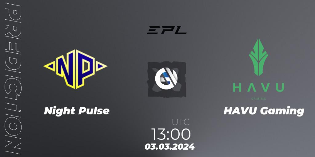 Night Pulse - HAVU Gaming: Maç tahminleri. 03.03.2024 at 13:00, Dota 2, European Pro League Season 17: Division 2