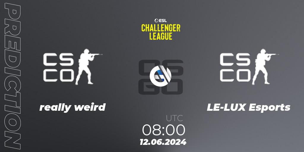 really weird - LE-LUX Esports: Maç tahminleri. 12.06.2024 at 08:00, Counter-Strike (CS2), ESL Challenger League Season 47 Relegation: Oceania