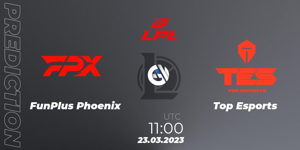 FunPlus Phoenix - Top Esports: Maç tahminleri. 23.03.23, LoL, LPL Spring 2023 - Group Stage