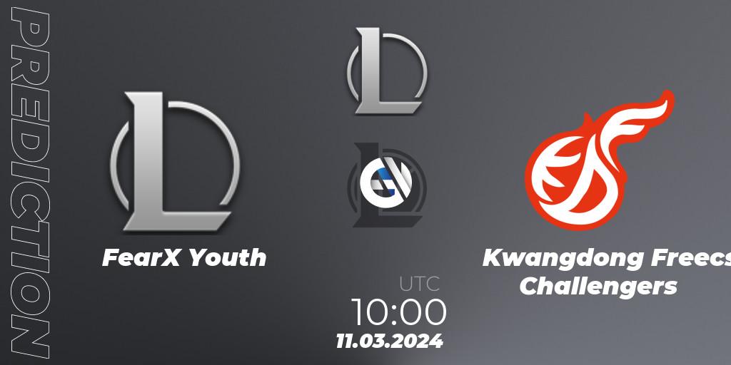 FearX Youth - Kwangdong Freecs Challengers: Maç tahminleri. 11.03.24, LoL, LCK Challengers League 2024 Spring - Group Stage