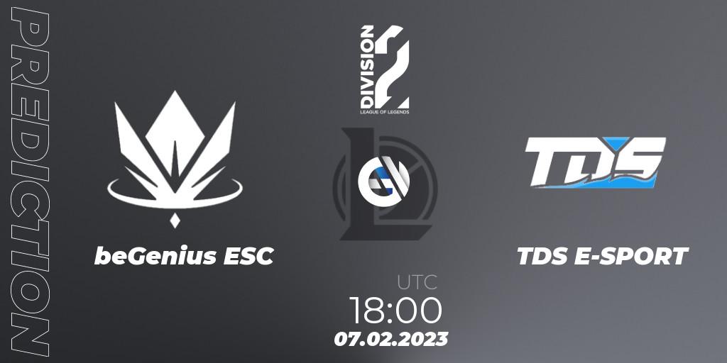 beGenius ESC - TDS E-SPORT: Maç tahminleri. 07.02.2023 at 18:00, LoL, LFL Division 2 Spring 2023 - Group Stage