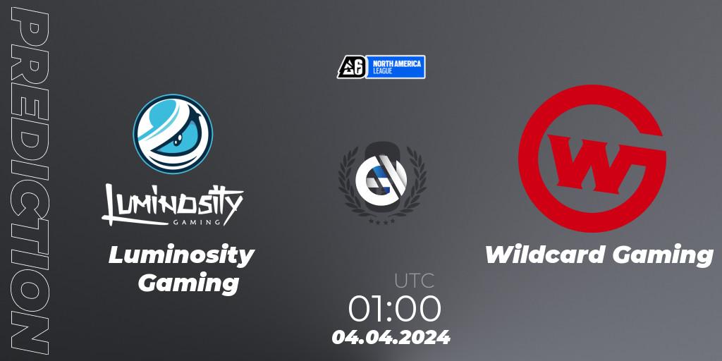 Luminosity Gaming - Wildcard Gaming: Maç tahminleri. 03.04.24, Rainbow Six, North America League 2024 - Stage 1