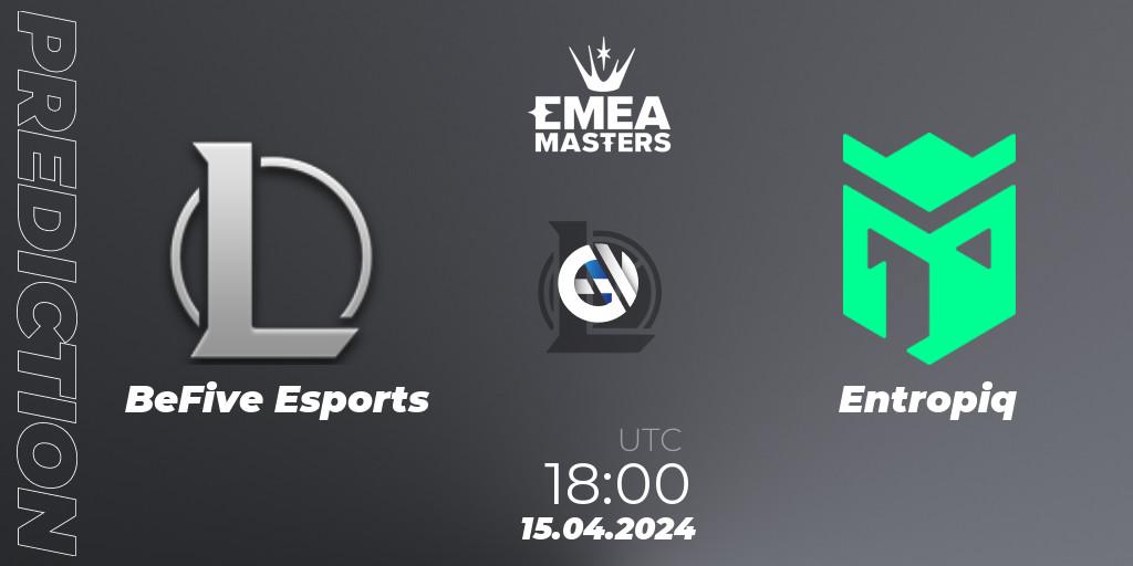 BeFive Esports - Entropiq: Maç tahminleri. 15.04.2024 at 18:00, LoL, EMEA Masters Spring 2024 - Play-In