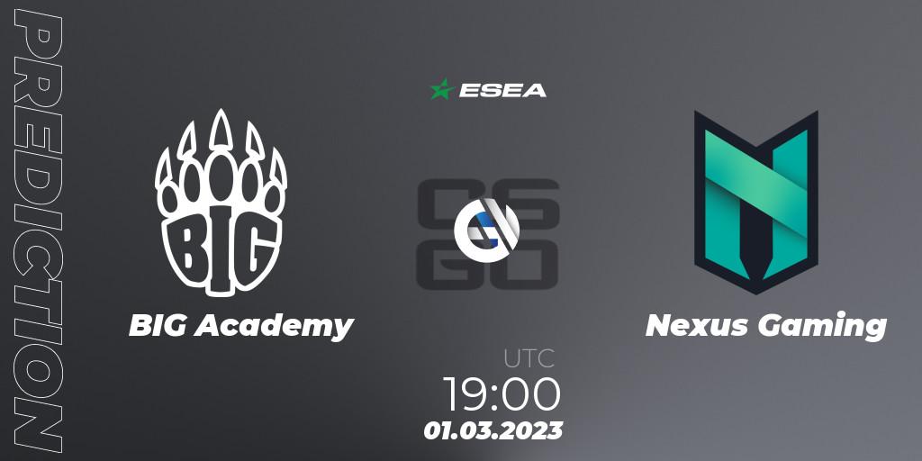 BIG Academy - Nexus Gaming: Maç tahminleri. 03.03.2023 at 16:00, Counter-Strike (CS2), ESEA Season 44: Advanced Division - Europe