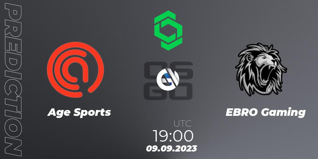 Age Sports - EBRO Gaming: Maç tahminleri. 09.09.2023 at 19:30, Counter-Strike (CS2), CCT South America Series #11: Closed Qualifier