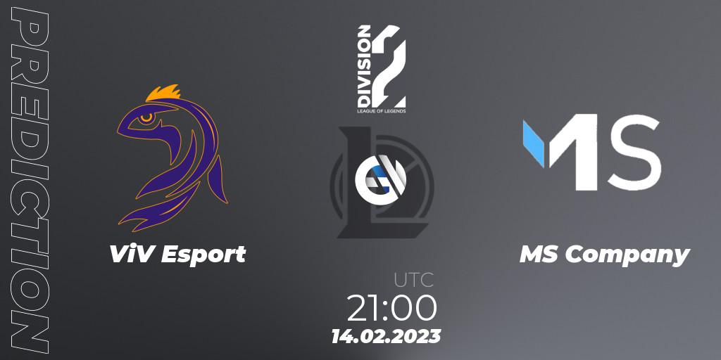 ViV Esport - MS Company: Maç tahminleri. 14.02.2023 at 21:00, LoL, LFL Division 2 Spring 2023 - Group Stage