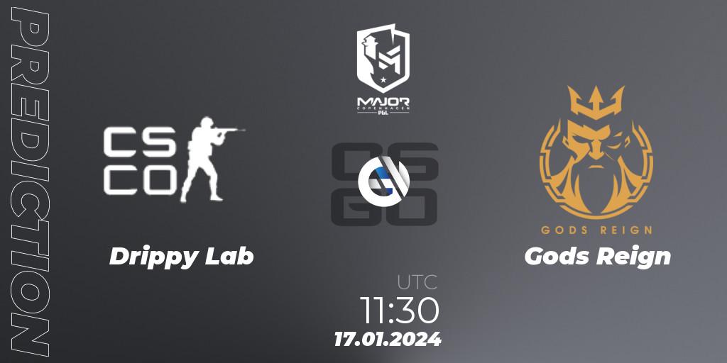Drippy Lab - Gods Reign: Maç tahminleri. 17.01.2024 at 11:35, Counter-Strike (CS2), PGL CS2 Major Copenhagen 2024 Asia RMR Open Qualifier