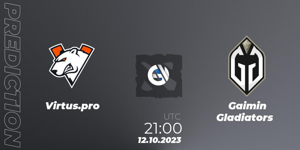 Virtus.pro - Gaimin Gladiators: Maç tahminleri. 12.10.2023 at 21:42, Dota 2, The International 2023 - Group Stage