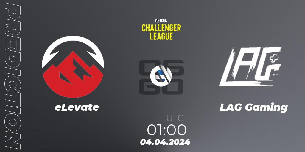 eLevate - LAG Gaming: Maç tahminleri. 04.04.24, CS2 (CS:GO), ESL Challenger League Season 47: North America