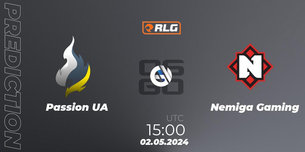 Passion UA - Nemiga Gaming: Maç tahminleri. 02.05.2024 at 15:00, Counter-Strike (CS2), RES European Series #3