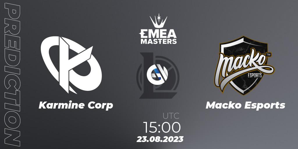 Karmine Corp - Macko Esports: Maç tahminleri. 23.08.2023 at 15:00, LoL, EMEA Masters Summer 2023
