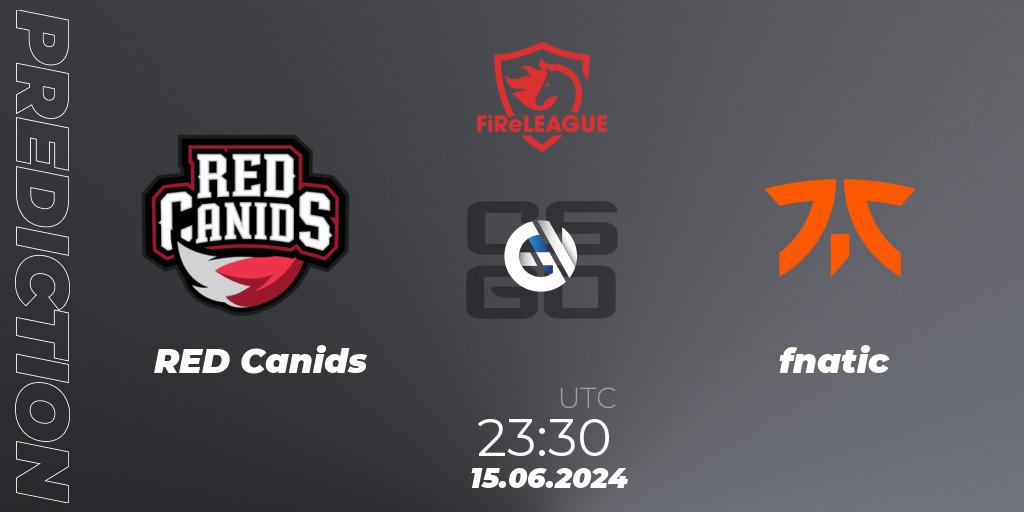 RED Canids - fnatic: Maç tahminleri. 15.06.2024 at 23:30, Counter-Strike (CS2), FiReLEAGUE 2023 Global Finals
