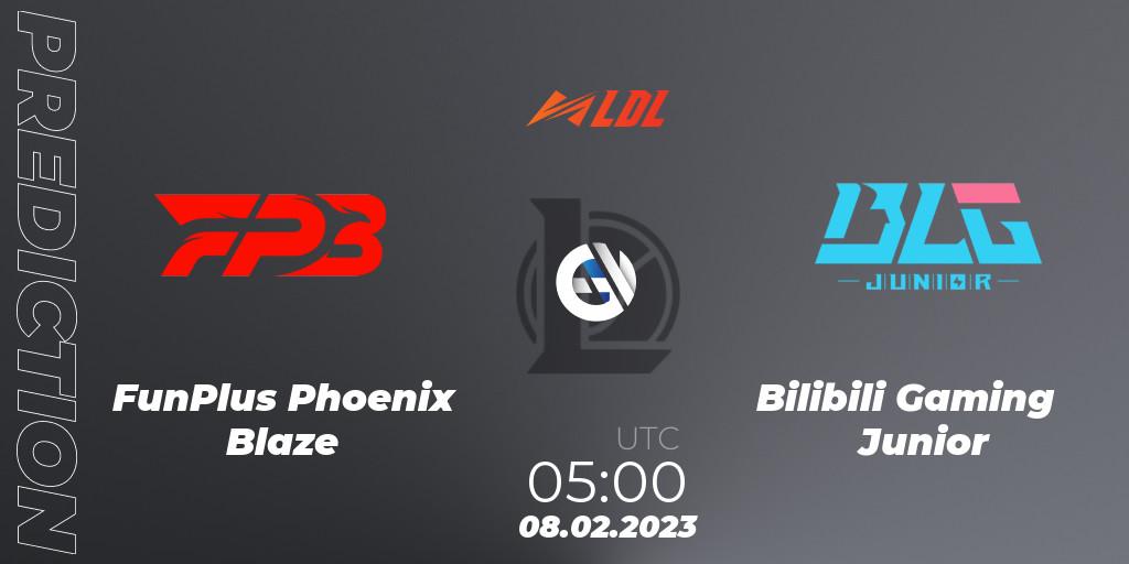 FunPlus Phoenix Blaze - Bilibili Gaming Junior: Maç tahminleri. 08.02.2023 at 05:00, LoL, LDL 2023 - Swiss Stage