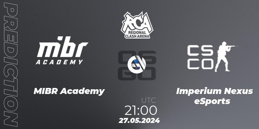 MIBR Academy - Imperium Nexus eSports: Maç tahminleri. 27.05.2024 at 21:00, Counter-Strike (CS2), Regional Clash Arena South America: Closed Qualifier