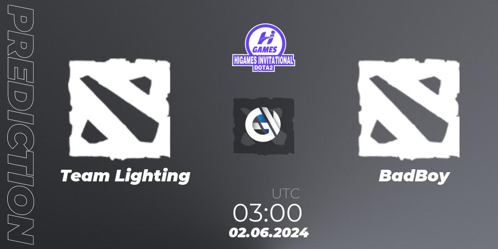 Team Lighting - BadBoy: Maç tahminleri. 02.06.2024 at 03:00, Dota 2, HiGames Invitational