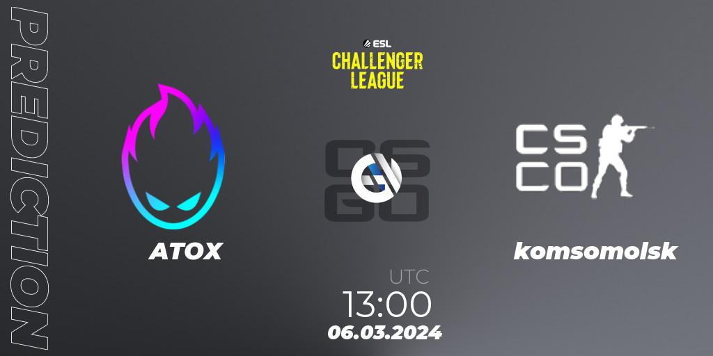 ATOX - komsomolsk: Maç tahminleri. 06.03.2024 at 13:00, Counter-Strike (CS2), ESL Challenger League Season 47: Asia