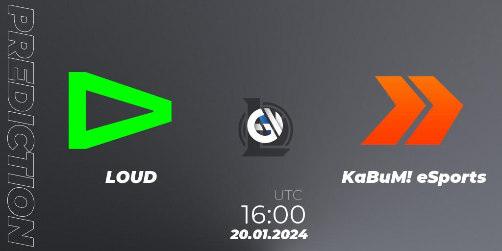 LOUD - KaBuM! eSports: Maç tahminleri. 20.01.2024 at 16:00, LoL, CBLOL Split 1 2024 - Group Stage