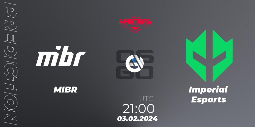 MIBR - Imperial Esports: Maç tahminleri. 03.02.2024 at 21:00, Counter-Strike (CS2), ACE South American Masters Spring 2024 - A BLAST Premier Qualifier