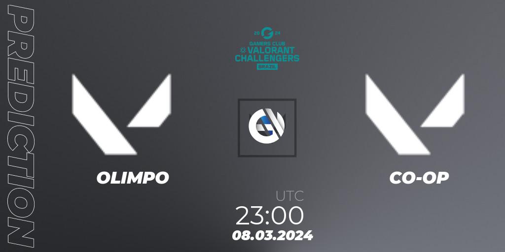 OLIMPO - CO-OP: Maç tahminleri. 08.03.2024 at 23:10, VALORANT, VALORANT Challengers Brazil 2024: Split 1