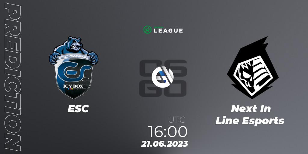 ESC - Next In Line Esports: Maç tahminleri. 21.06.2023 at 16:00, Counter-Strike (CS2), ESEA Season 45: Open Division - Europe