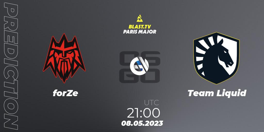 forZe - Team Liquid: Maç tahminleri. 08.05.2023 at 19:20, Counter-Strike (CS2), BLAST Paris Major 2023 Challengers Stage