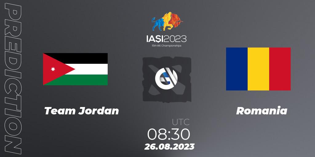 Team Jordan - Romania: Maç tahminleri. 26.08.2023 at 14:30, Dota 2, IESF World Championship 2023