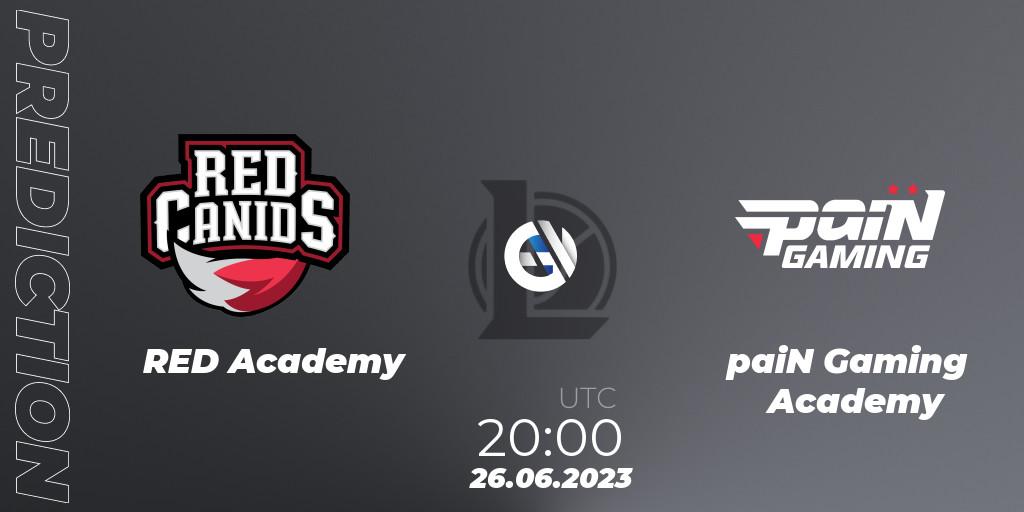 RED Academy - paiN Gaming Academy: Maç tahminleri. 26.06.2023 at 20:00, LoL, CBLOL Academy Split 2 2023 - Group Stage