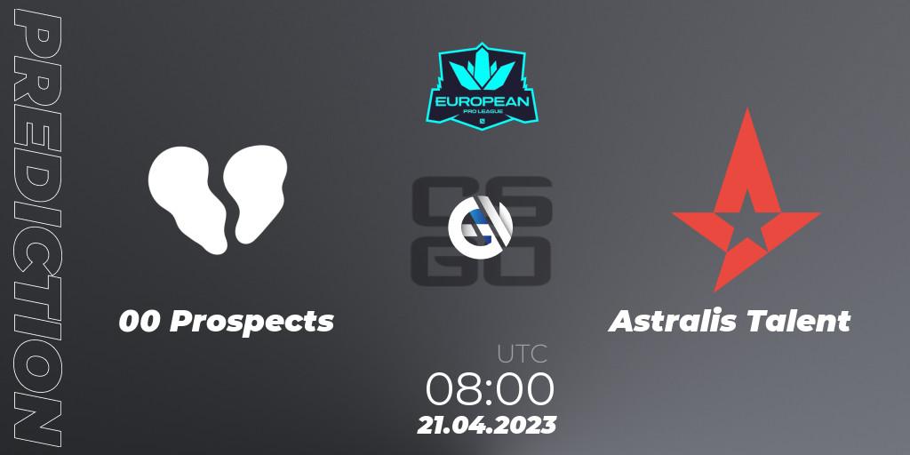 00 Prospects - Astralis Talent: Maç tahminleri. 21.04.2023 at 08:00, Counter-Strike (CS2), European Pro League Season 7