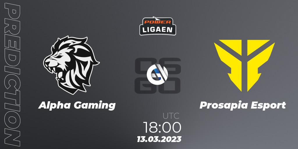 Alpha Gaming - Prosapia Esport: Maç tahminleri. 13.03.2023 at 18:00, Counter-Strike (CS2), Dust2.dk Ligaen Season 22