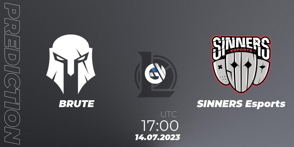 BRUTE - SINNERS Esports: Maç tahminleri. 20.06.2023 at 17:00, LoL, Hitpoint Masters Summer 2023 - Group Stage