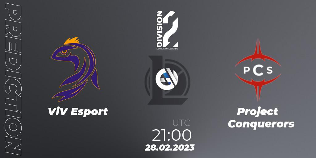 ViV Esport - Project Conquerors: Maç tahminleri. 28.02.2023 at 21:15, LoL, LFL Division 2 Spring 2023 - Group Stage