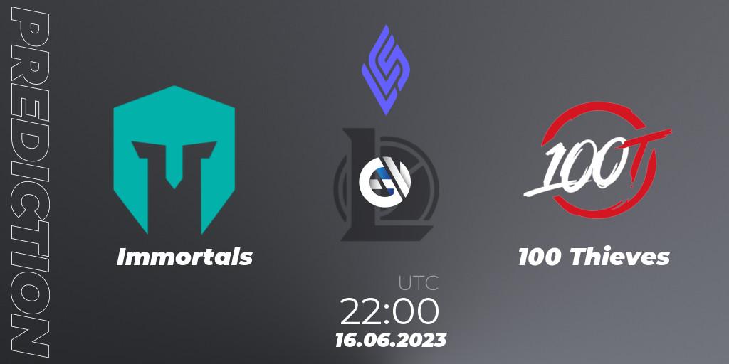 Immortals - 100 Thieves: Maç tahminleri. 23.06.23, LoL, LCS Summer 2023 - Group Stage