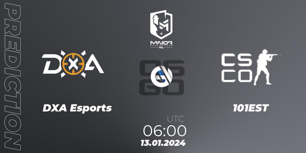 DXA Esports - 101EST: Maç tahminleri. 13.01.2024 at 06:00, Counter-Strike (CS2), PGL CS2 Major Copenhagen 2024 Oceania RMR Open Qualifier
