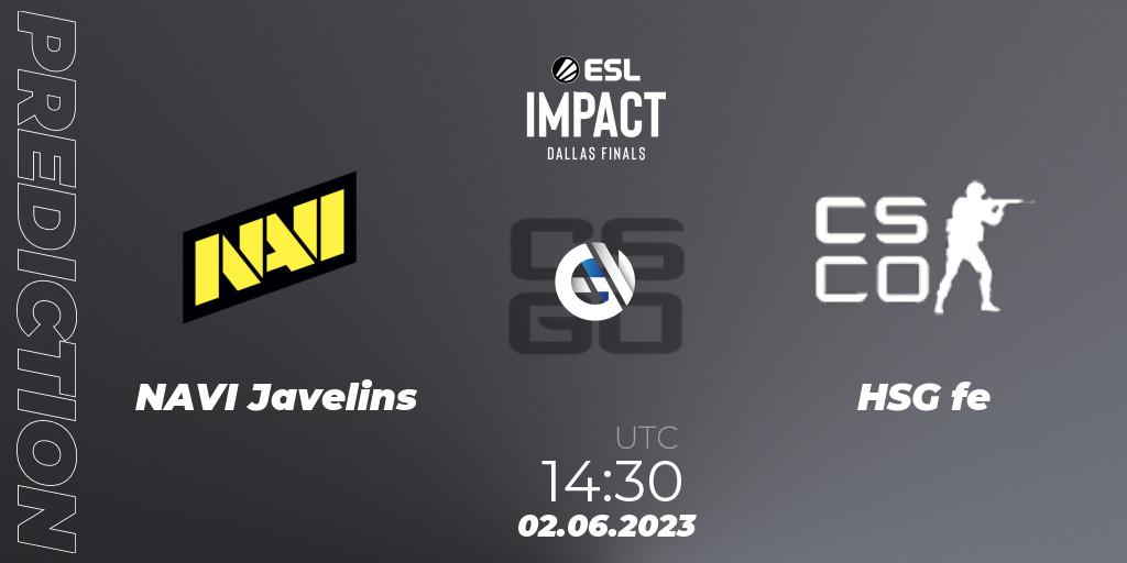 NAVI Javelins - HSG: Maç tahminleri. 02.06.23, CS2 (CS:GO), ESL Impact League Season 3