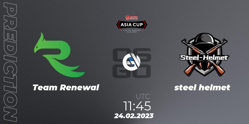 Team Renewal - steel helmet: Maç tahminleri. 24.02.2023 at 12:10, Counter-Strike (CS2), 5E Arena Asia Cup Spring 2023 - BLAST Premier Qualifier