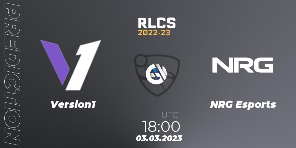 Version1 - NRG Esports: Maç tahminleri. 03.03.2023 at 18:00, Rocket League, RLCS 2022-23 - Winter: North America Regional 3 - Winter Invitational