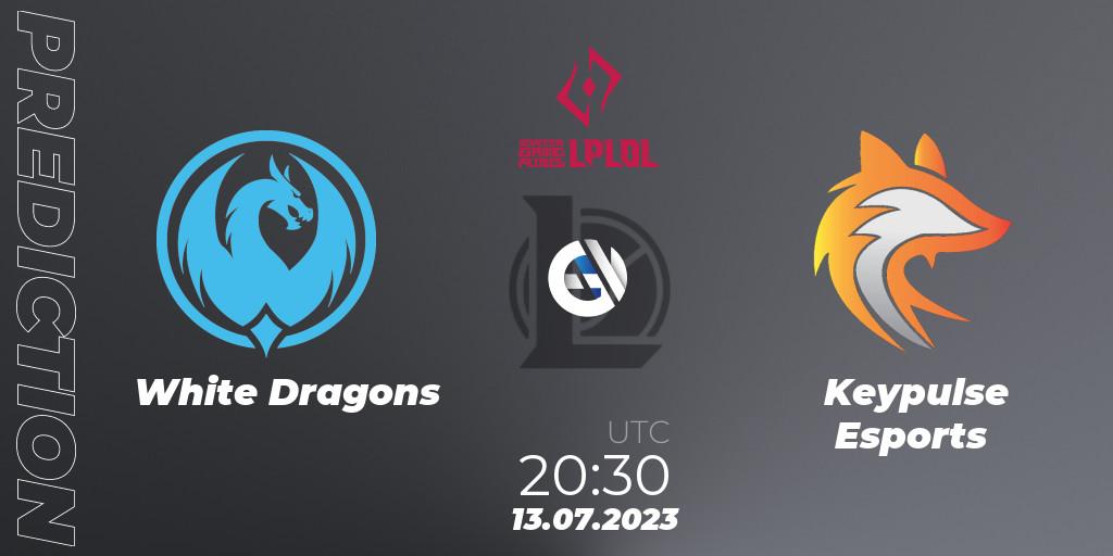 White Dragons - Keypulse Esports: Maç tahminleri. 22.06.2023 at 20:30, LoL, LPLOL Split 2 2023 - Group Stage