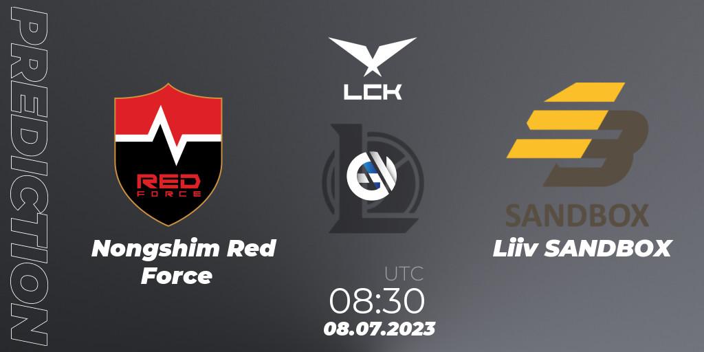 Nongshim Red Force - Liiv SANDBOX: Maç tahminleri. 08.07.23, LoL, LCK Summer 2023 Regular Season