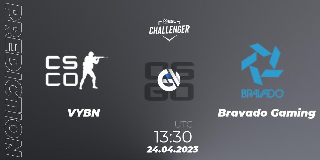 VYBN - Bravado Gaming: Maç tahminleri. 24.04.2023 at 13:30, Counter-Strike (CS2), ESL Challenger Katowice 2023: South African Qualifier
