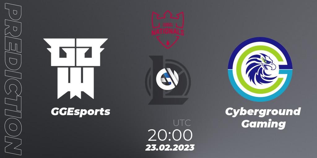 GGEsports - Cyberground Gaming: Maç tahminleri. 23.02.2023 at 20:00, LoL, PG Nationals Spring 2023 - Group Stage
