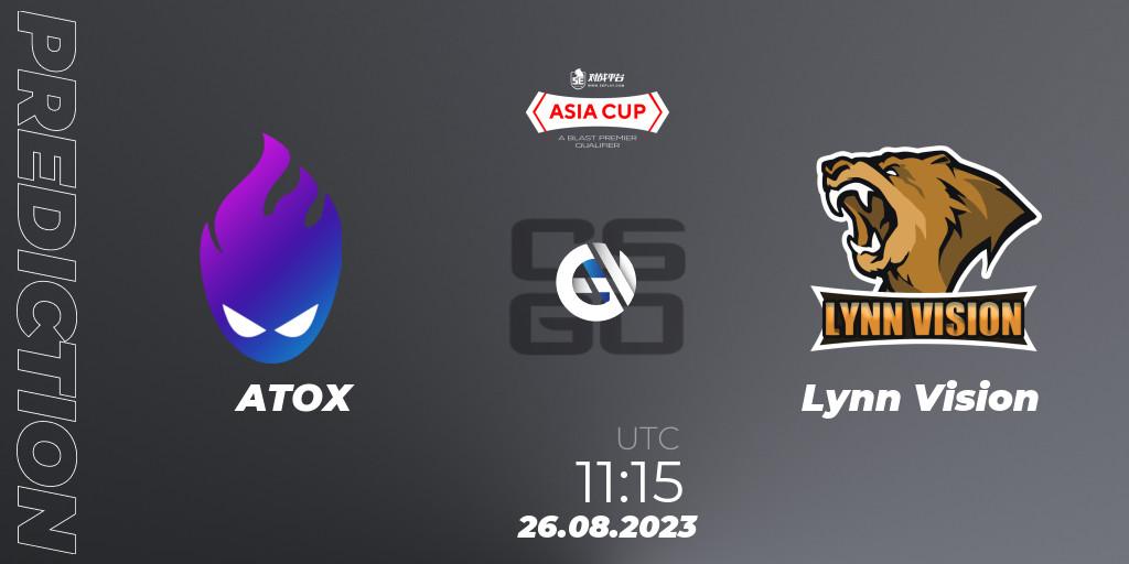 ATOX - Lynn Vision: Maç tahminleri. 26.08.2023 at 11:15, Counter-Strike (CS2), 5E Arena Asia Cup Fall 2023