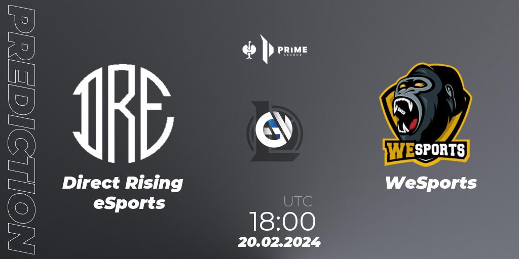 Direct Rising eSports - WeSports: Maç tahminleri. 20.02.2024 at 18:00, LoL, Prime League 2nd Division